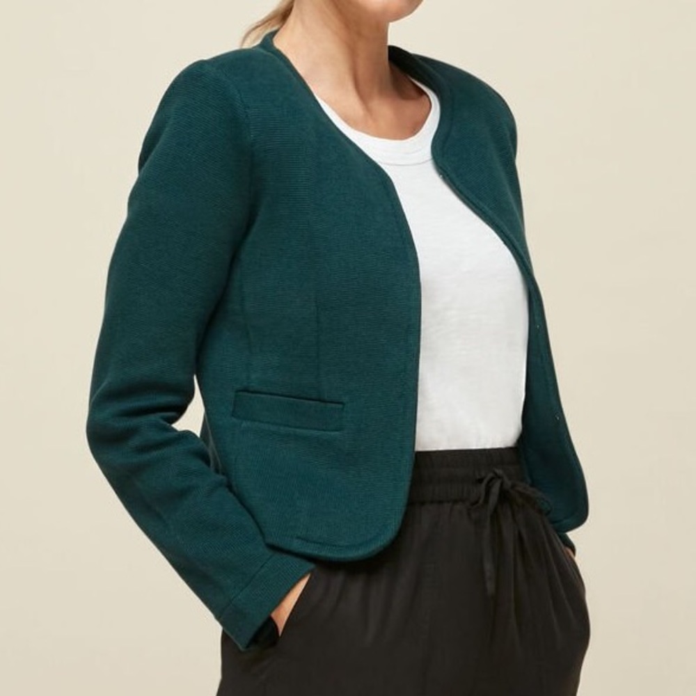 Whistles Collarless Jersey Jacket Size 6